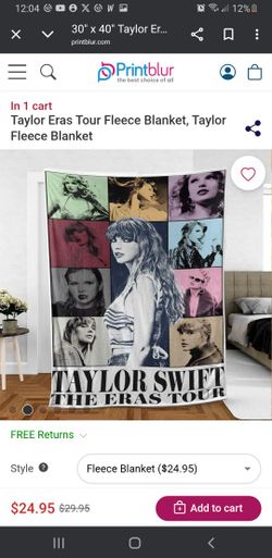 Fleece Blanket Taylor Eras tour (50”x40”)