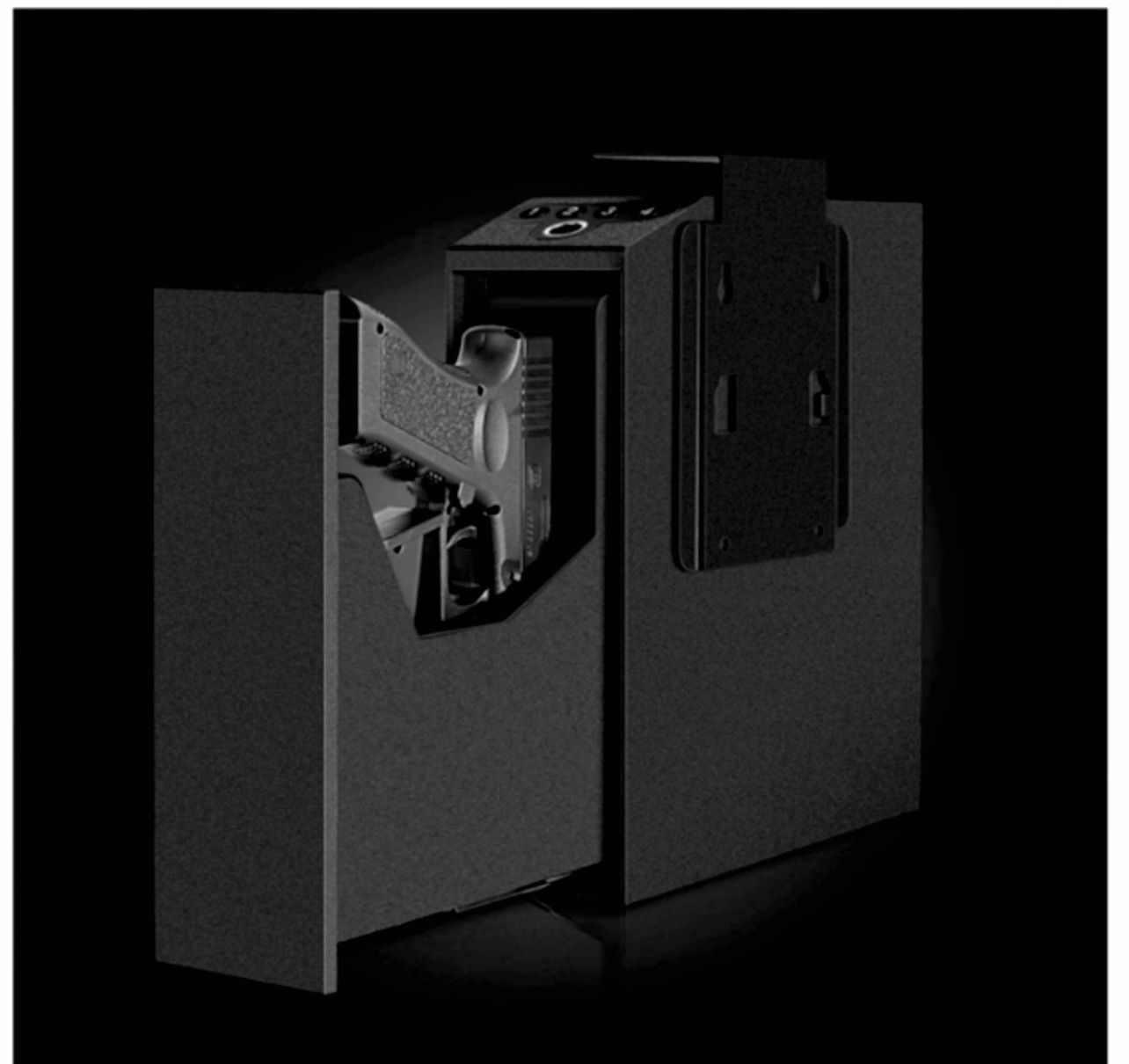 Biometric Hand Gun Safe for Pistol with Auto Sliding Door and Fingerprint, PIN Code, KEY Access
