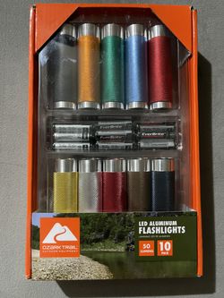 Ozark Trail Aluminum Mini LED Flashlights Multi-color 10-pack Batteries Included