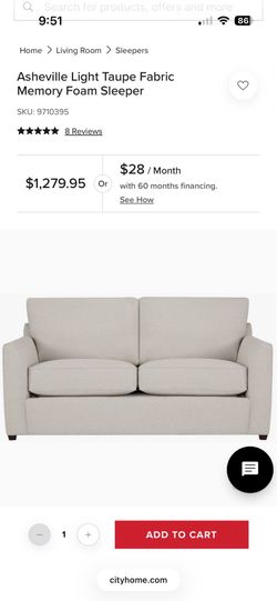 City furniture pull out queen couch