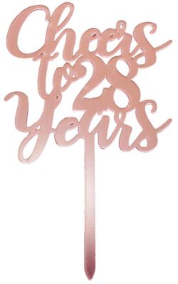 Cheers to 28 years cake topper