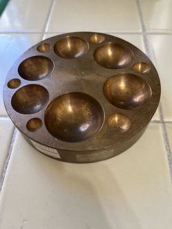 Brass Dapping Block with Multiple Cavities
