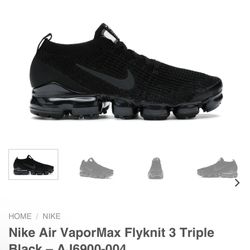  Nike Air VaporMax Flyknit 3 Triple Black - AJ6900-004 