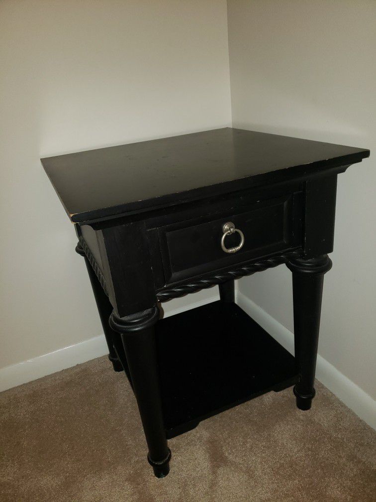 Black Nightstand End Table