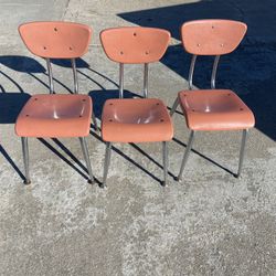 3 elementary school chairs 