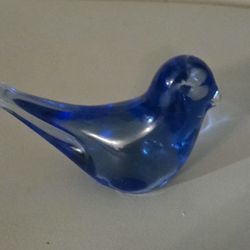 Blue Art Glass Bird
