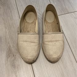 Gucci Off White Espadrille Sandals Flats Loafers Size 37 or 7