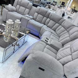 Power Reclining Sectional In Stock For Fast Delivery 