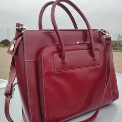 McKlein USA Red Lake Forest 15.6" Leather Laptop Tablet Briefcase Shoulder Strap