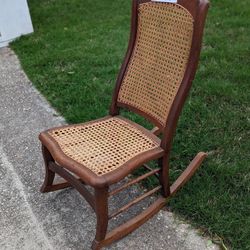 Antique cane Seat And Back Rocking Chair