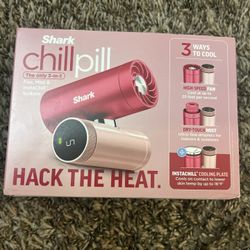 Shark Chill Pill Portable Fan (Red/Pink) – Brand New