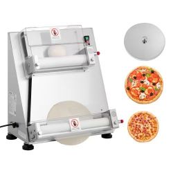 36#Pizza Dough Roller Sheeter, 3-16 Inch Semi-automatic Stainless Steel Pizza Press, Commercial Electric 390W Pasta Maker Machine, 260 pcs Per Hour, A