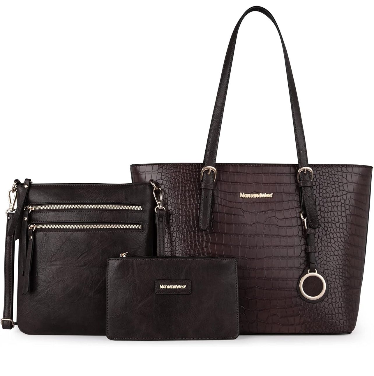 Montana West Tote Bag for Women Vegan Leather Purse and Handbags Set Embossed Collection Purse 2Pcs Set MWC3-G053CF2