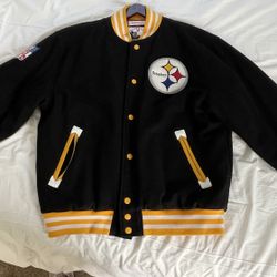 Mitchell & Ness Throwback Pittsburgh Steelers wool letterman jacket XL