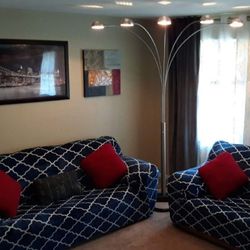 (Make an Offer)  Sofa and Loveseat with Covers