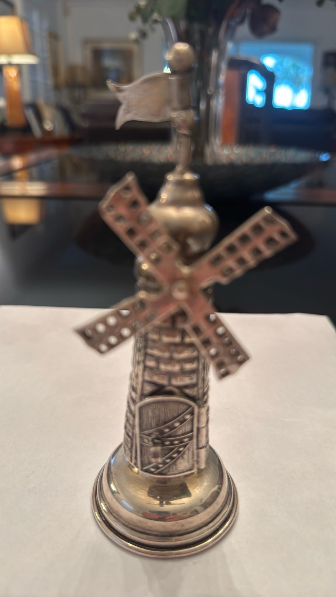 Sterling Silver Spice Box Tower Judaica Windmill Excellent Estate