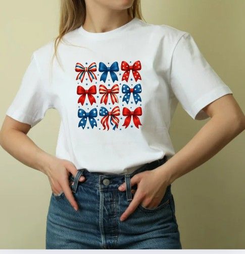 USA Flag Bows T SHIRT