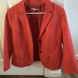 GAP Women's Blazer Red 2 Button Stretch Jacket CAREER Preppy
