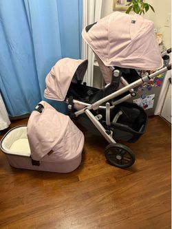Double stroller pink Uppababy vista