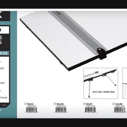 Blick Portable Tabletop Drafting Board with Parallel Ruler Straight Edge 