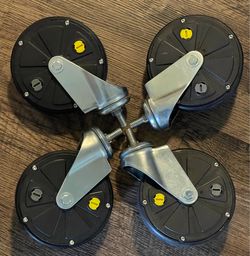 Heavy Duty 5” Swivel Casters – Set of 4 – Threaded Stem