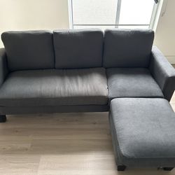 79 Inch Blue-gray Sectional Sofa Couch - Reversible Chase 