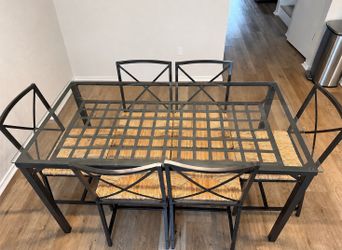 IKEA GRANAS Black Glass Dining Set