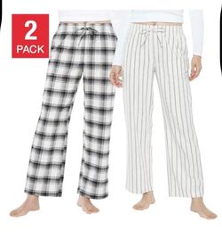 NWT Gap 2-Pack Flannel Pant Wide Leg Pajama Pants Set Size Medium