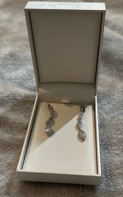 Silver Rain drop dangle earrings From daniels
