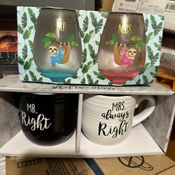 Wedding Gift Mugs And Wine Glasses