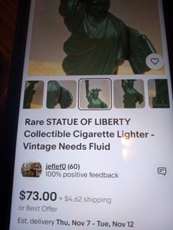 statue of liberty cigarette lighter Rare Vintage Statue Of Liberty Collectible Cigarette Lighter Listed $73 Plus ---My Price $40 Firm Works ,100% for Sale in Ridley Park, PA statue of liberty cigarette lighter Rare Vintage Statue Of Liberty Collectible Cigarette Lighter Listed $73 Plus ---My Price $40 Firm Works ,100% for Sale in Ridley Park, PA
