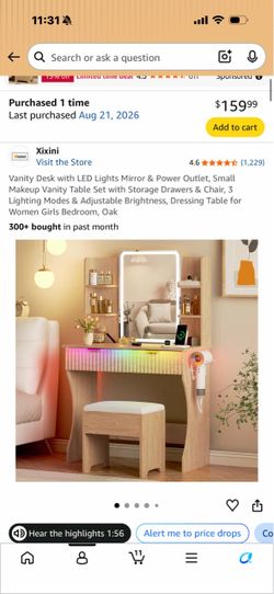 Amazon Vanity Unused