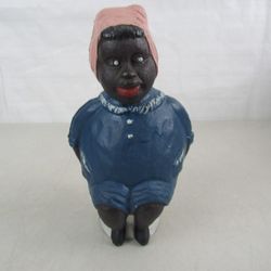 Vintage Americana Cast Iron African American Figure Coin Bank

