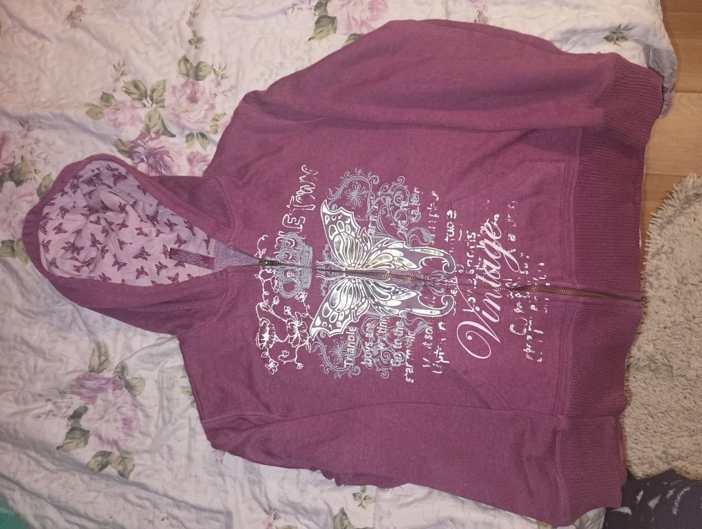 Y2K Butterfly Zip Up