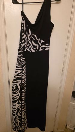 Black & White Zebra Print Maxi Dress