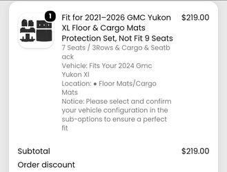 Lasfit Floor Mat for 2021-2026 YMC Yukon XL