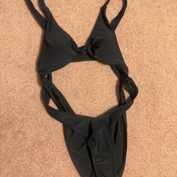 New Small Black Bikini Swimsuit Bathing Suit Festival Boho One Piece 