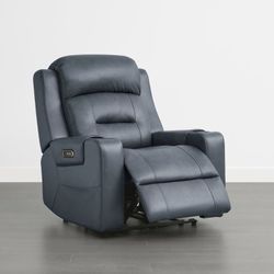 CHITA Power Genuine Leather Recliner Chair Lay Flat Recliner, Navy Oversized Brand new in box $480 H10