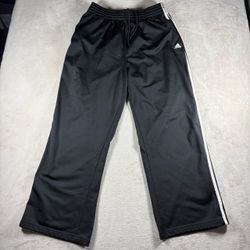 Vintage Adidas Track Pants Sweatpants Men’s XL Black Baggy Wide Leg Y2K #2330