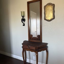 Antique Mirror & Table 