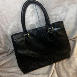 Black Leather Purse Handbag