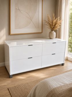 White Glossy Modern Dresser / Credenza