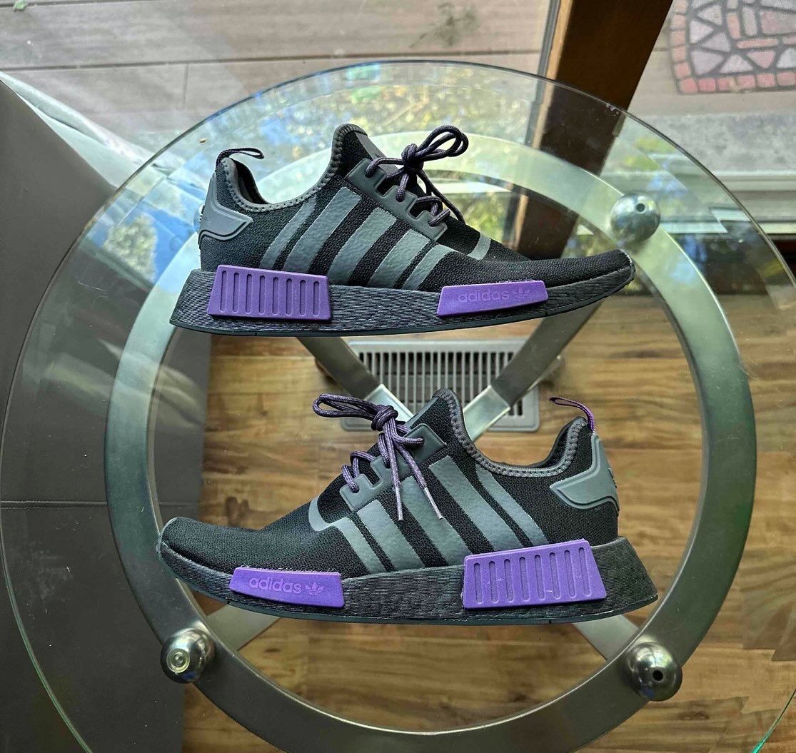 Adidas NMD R1 Triple Black Purple Ultraboost Size 10 Men’s