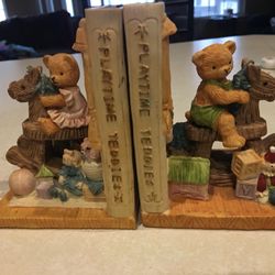 Child Teddy Bear Bookends