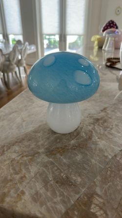Blue And White Mushroom Figurine 