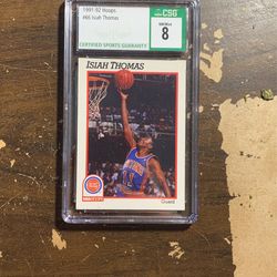 Isiah Thomas 1991-92 Hoops Card CSG 8