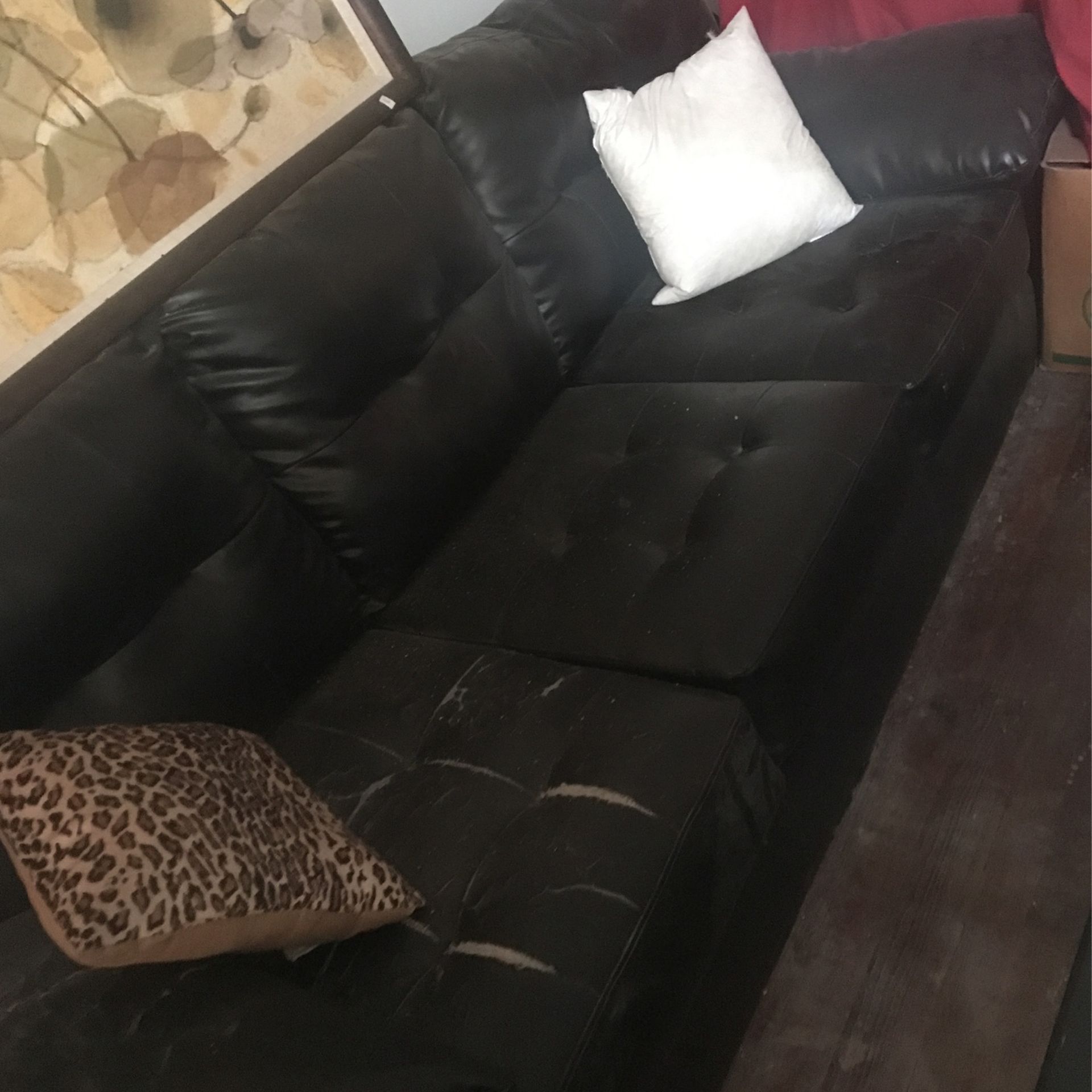 Black Leather Sofa And Loveseat