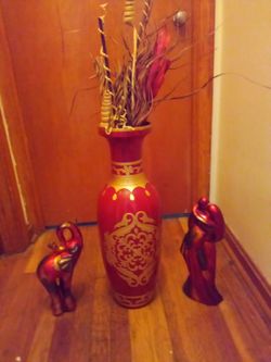 Tall Vase with Figurines 