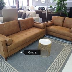 Ashley Darlow Caramel with USB Charger Sofa&Loveseat Set 🎄 CHRISTMAS DEAL! $1049