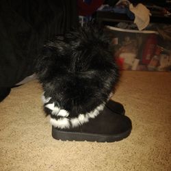 🖤 Women’s Alrisco Faux Fur Winter Boots – Size 8 – Black Faux Suede – Cozy & Cute!
